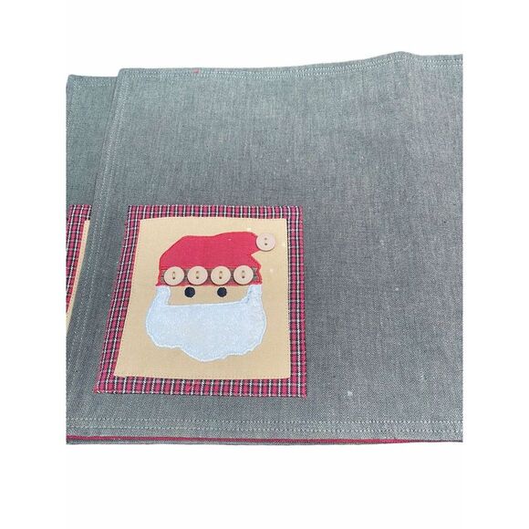 Christmas Santa Cloth Placemats (4)/Napkins (5)/Kitchen Towel (2) Set - Picture 4 of 7